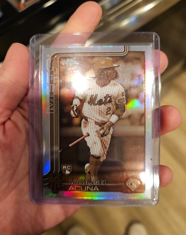 2025 Topps Chrome #56 Luisangel Acuna Sepia Refractor Rookie — front