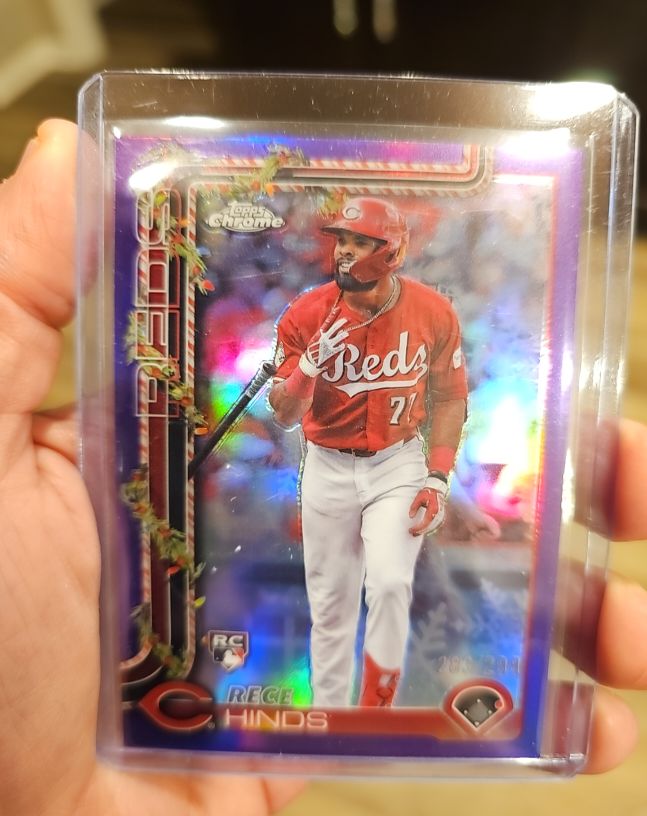 2025 Topps Chrome Holiday #HC168 Rece Hinds Purple Refractor — front