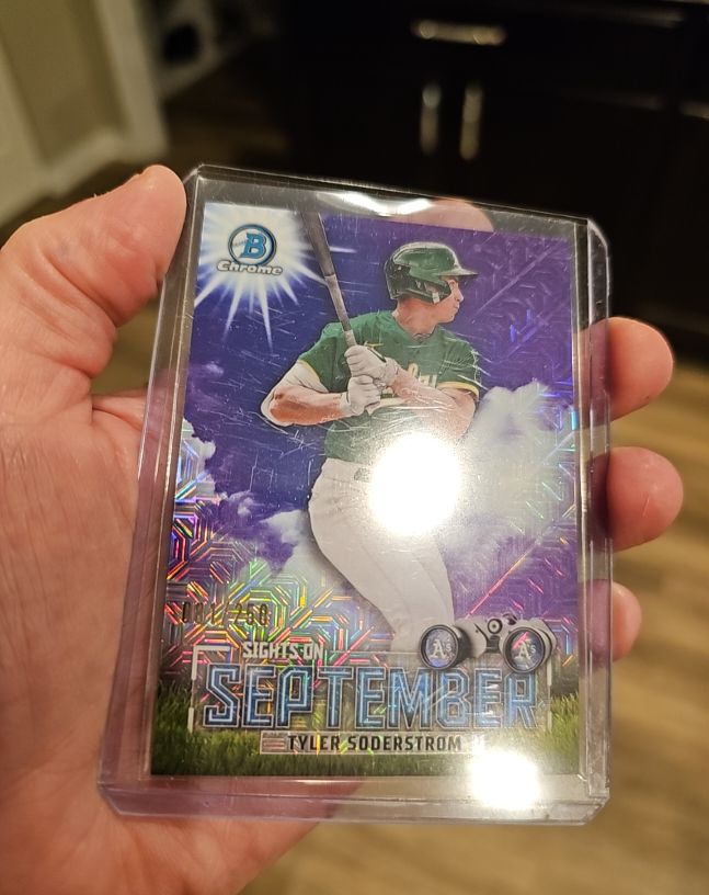 2023 Bowman Chrome #SOS-15 Tyler Soderstrom Sights On September Mojo Purple — front
