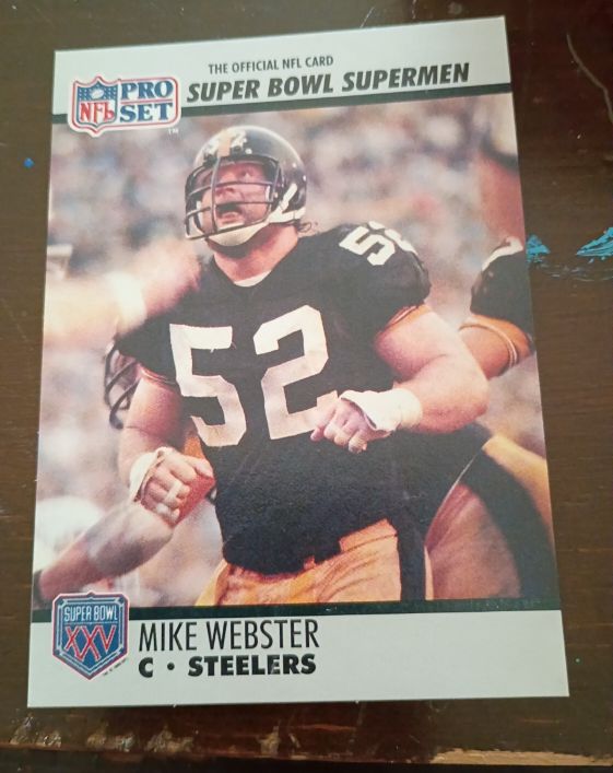 1990 Pro Set Super Bowl Supermen #73 Mike Webster — front