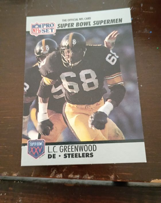 1990 Pro Set Super Bowl Supermen #77 L.C. Greenwood — front