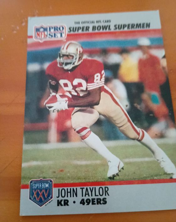 1990 Pro Set Super Bowl Supermen #128 John Taylor — front