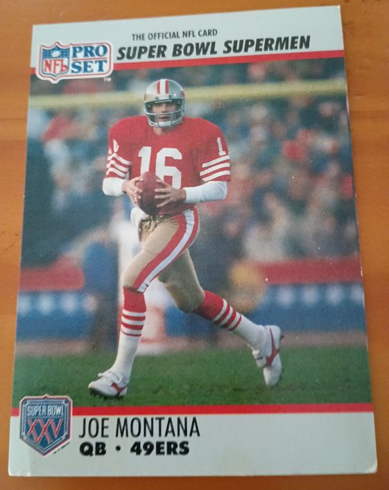 1990 Pro Set Super Bowl XXV Silver Anniversary #33 Joe Montana — front
