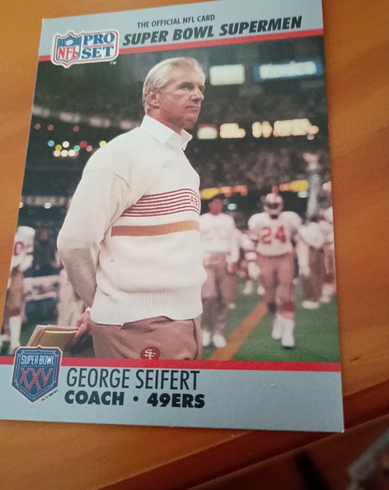 1990 Pro Set Super Bowl Supermen #131 George Seifert — front