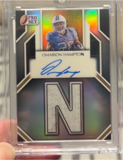 2025 Leaf Pro Set Metal #SS-OH1 Omarion Hampton Surname Signature Auto — front