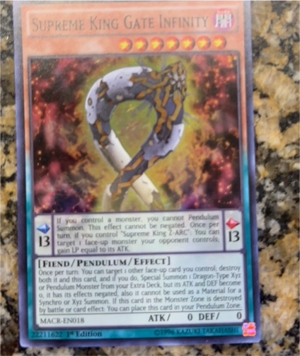 2019 Yu-Gi-Oh! MACR-EN018 Supreme King Gate Infinity — front