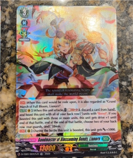 Cardfight!! Vanguard D-TD01/001EN-R Bandmaster of Blossoming Bonds, Lianorn — front