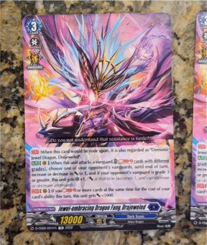 2022 Cardfight!! Vanguard DZ-BT10/004EN Jewel-embracing Dragon Fang Drajeweled — front