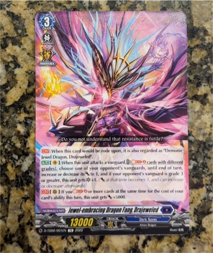 Cardfight Vanguard D-BT10/001EN Jewel-embracing Dragon Fang, Drajeweled — front