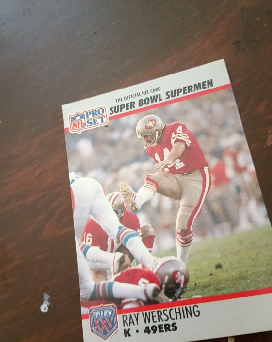 1990 Pro Set Super Bowl Supermen #124 Ray Wersching — front