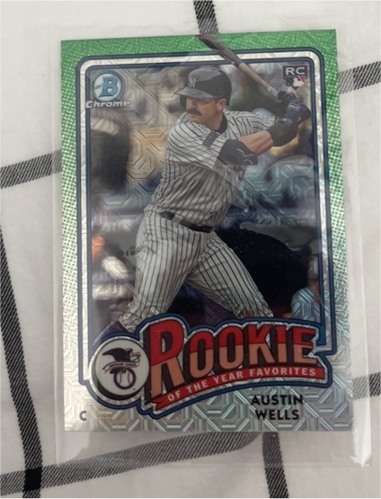 2024 Bowman Chrome #ROY-2 Austin Wells Rookie of the Year Favorites Mojo Refractor — front
