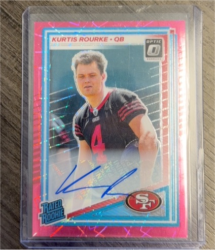 2025 Panini Donruss Optic #243 Kurtis Rourke Pink Holo Rated Rookie — front