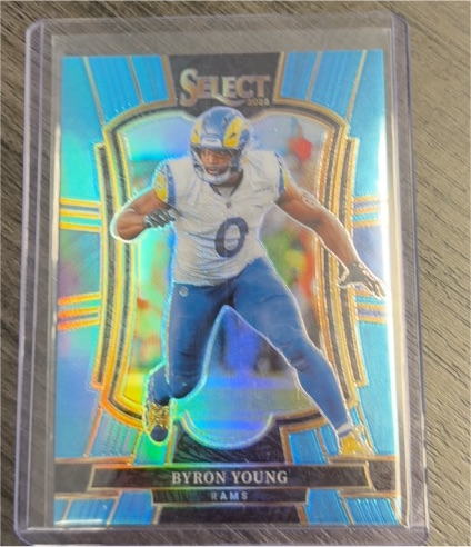 2025 Panini Select #121 Byron Young Premier Level Silver Prizm — front
