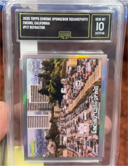 2025 Topps Chrome SpongeBob SquarePants #117 Encino, California Refractor — front