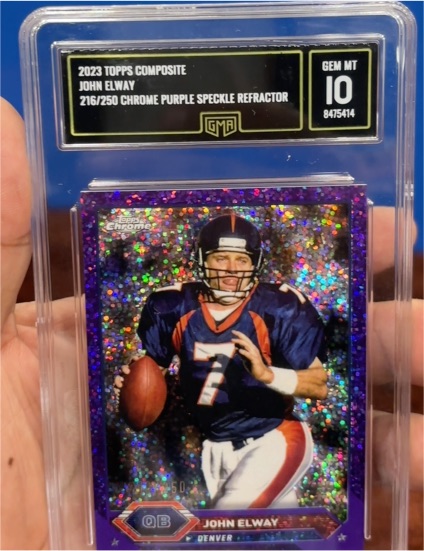 2023 Topps Composite #216 John Elway Chrome Purple Speckle Refractor — front