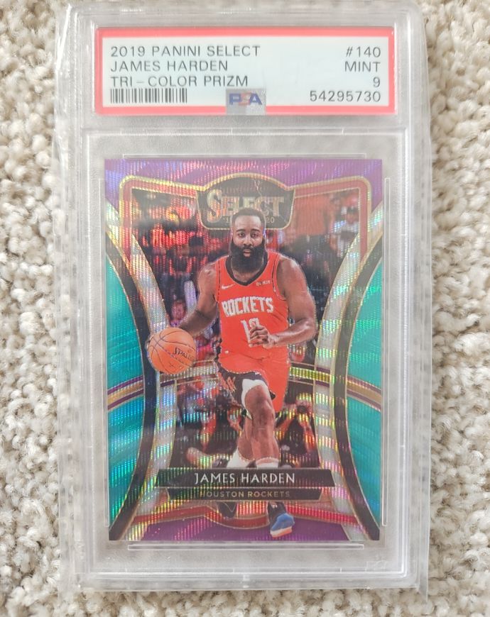 2019 Panini Select #140 James Harden Tri-Color Prizm — front
