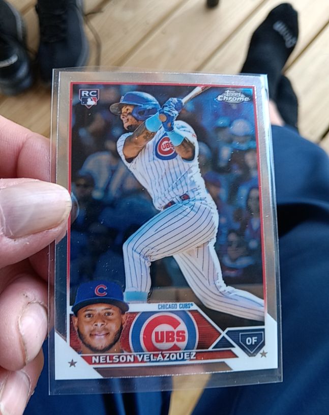 2023 Topps Chrome #82 Nelson Velazquez Rookie RC Chicago Cubs — front