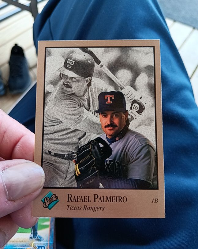 1992 Leaf Studio #244 Rafael Palmeiro Texas Rangers — front