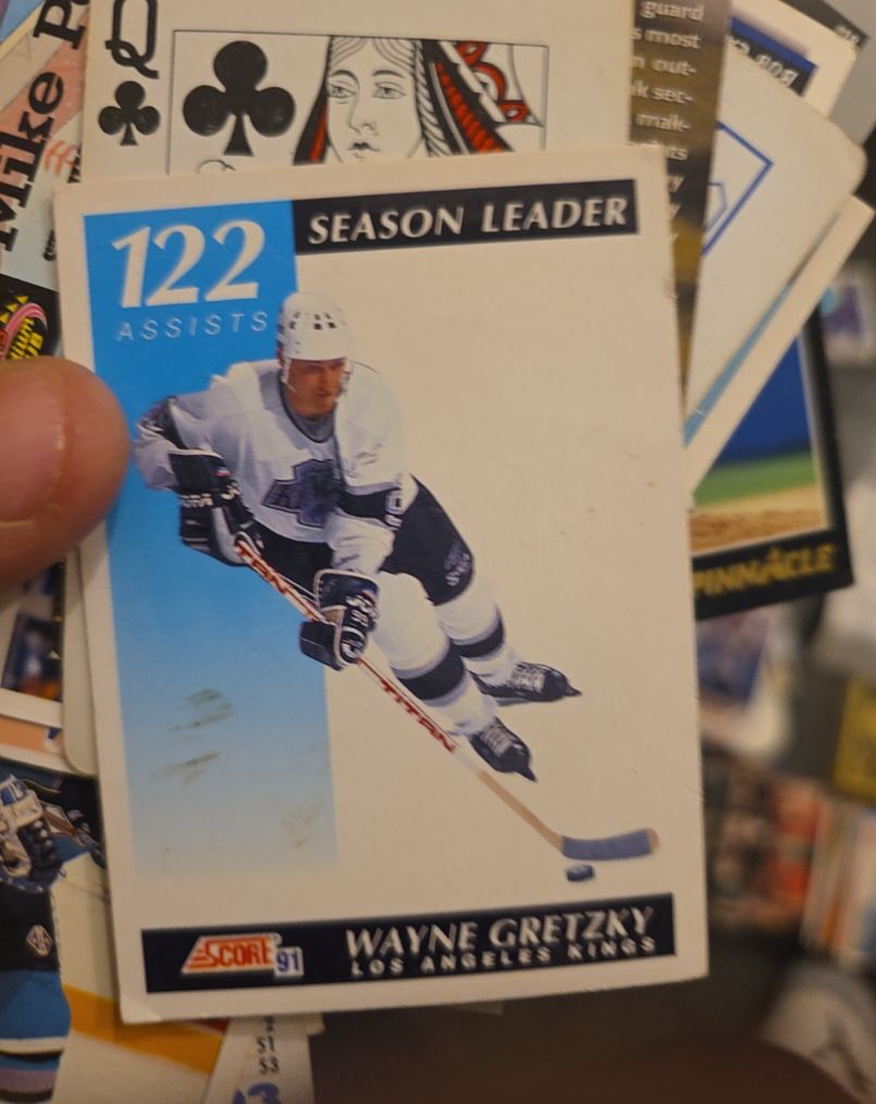 1991 Score #295 Wayne Gretzky Season Leader 122 Assists Los Angeles Kings — front