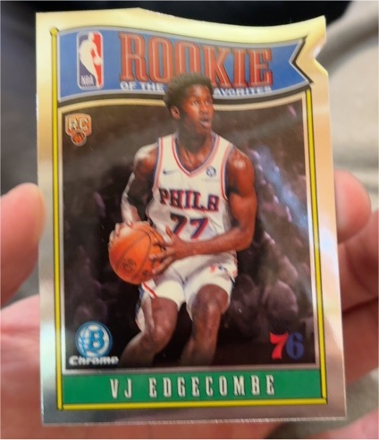 2025-26 Bowman Chrome #RY-3 VJ Edgecombe Rookie of the Year Favorites Die Cut — front