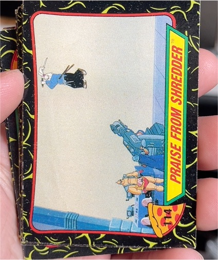 1989 Topps Teenage Mutant Ninja Turtles #114 Praise from Shredder — front