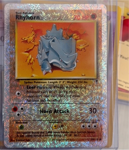 2002 Pokemon Legendary Collection #90 Rhyhorn Reverse Holo — front