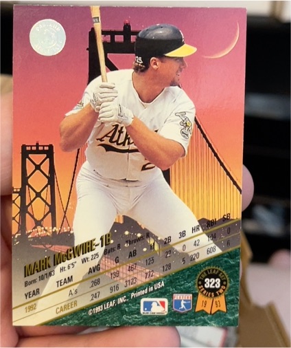 1993 Leaf #323 Mark McGwire — front