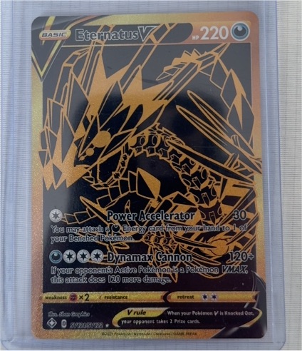 2021 Pokémon Shining Fates #SV121/SV122 Eternatus V Gold Secret Rare Full Art — front