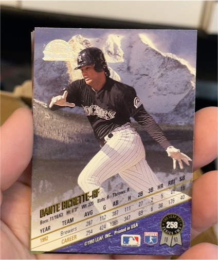 1993 Leaf #258 Dante Bichette — front
