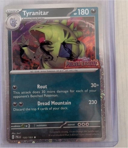 2023 Pokémon Paldea Evolved #135 Tyranitar — front