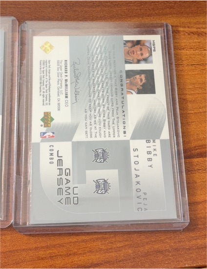 2002 Upper Deck Glass #MP35 Mike Bibby / Peja Stojakovic — front
