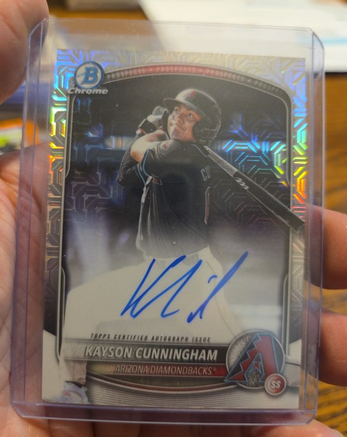 2025 Bowman Chrome Prospect Autographs #BMA-KC Kayson Cunningham — front