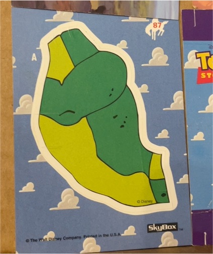 1995 SkyBox Disney Pixar Toy Story Base Set Card #87 Rex Torso Torso — front
