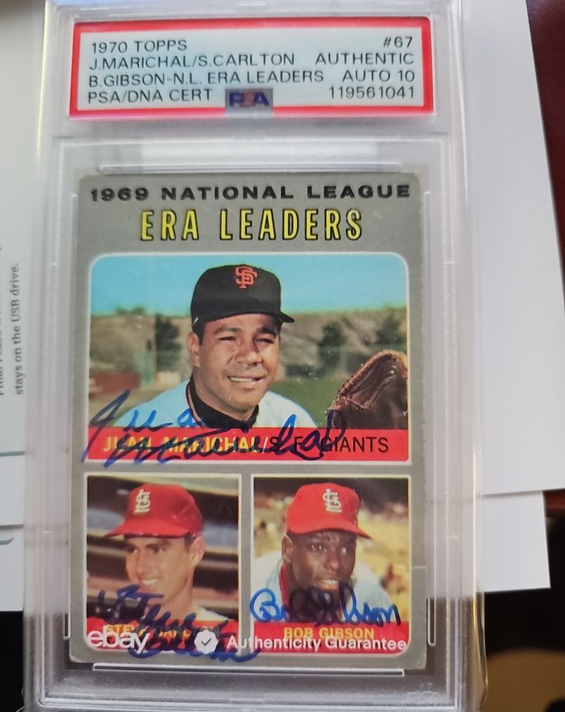 1970 Topps #67 Juan Marichal / Steve Carlton / Bob Gibson ERA Leaders — front