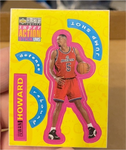 1996-97 Upper Deck Collector's Choice Super Action Stick-Ums #S29 Juwan Howard — front