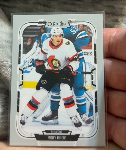2025-26 O-Pee-Chee #49 Ridly Greig — front