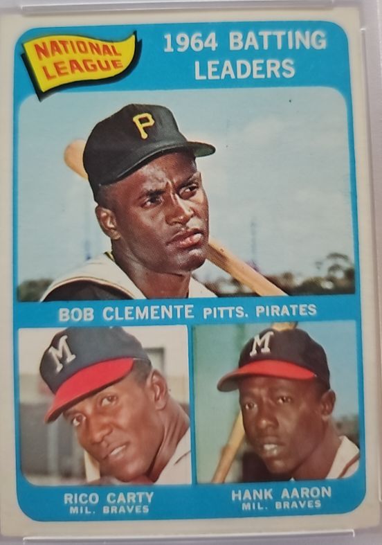 1965 Topps #2 NL Batting Leaders Roberto Clemente — front