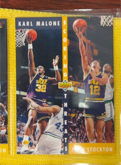 1992-93 Upper Deck #66 Karl Malone & John Stockton Scoring Threats — front
