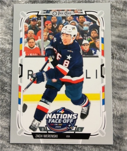 2025-26 O-Pee-Chee #506 Zach Werenski 4 Nations Face-Off — front