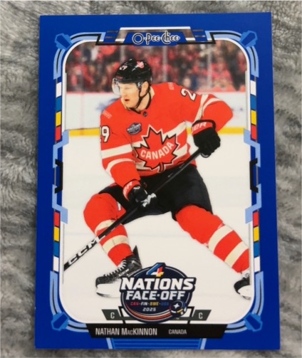 2025-26 O-Pee-Chee #516 Nathan MacKinnon 4 Nations Face-Off Canada — front