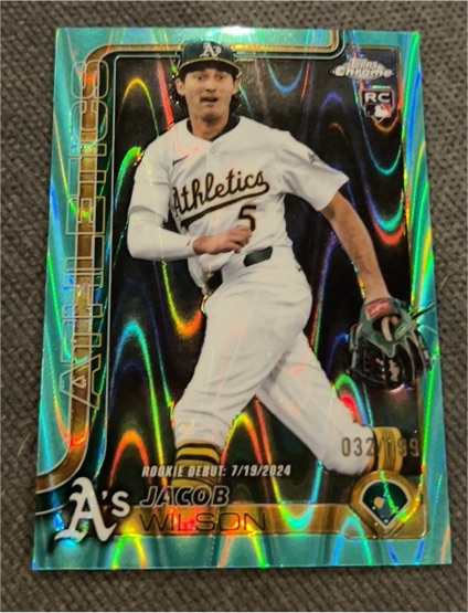 2025 Topps Chrome Update #USC150 Jacob Wilson Rookie Debut Oakland Athletics — front