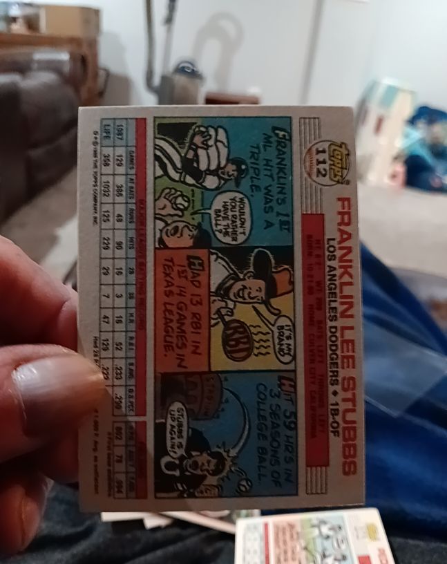 1988 Topps Big #112 Franklin Lee Stubbs — front