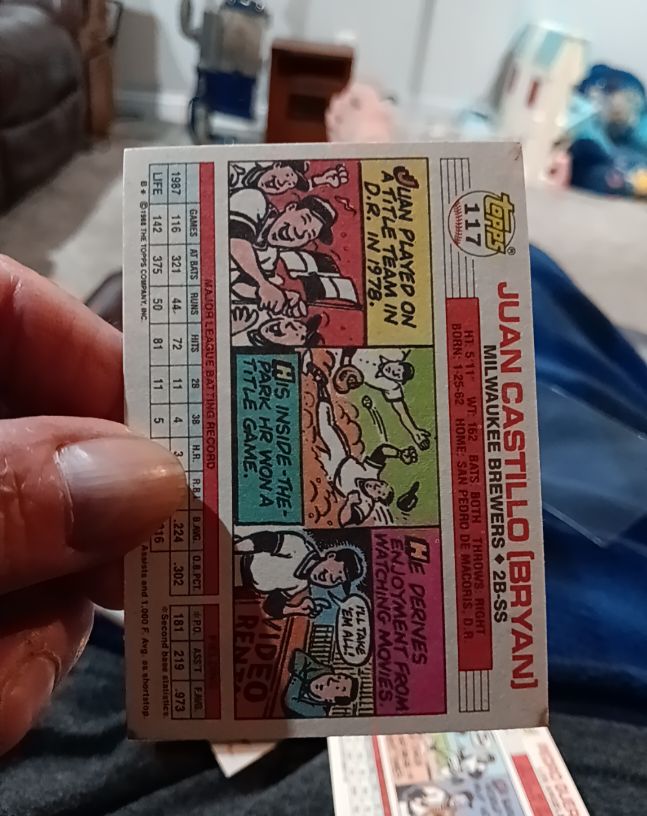 1988 Topps Big #117 Juan Castillo (Bryan) — front