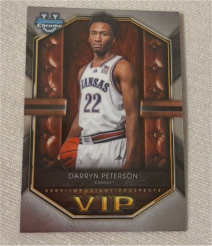 2025-26 Bowman Basketball #VIP-2 Darryn Peterson VIP Kansas Jayhawks — front