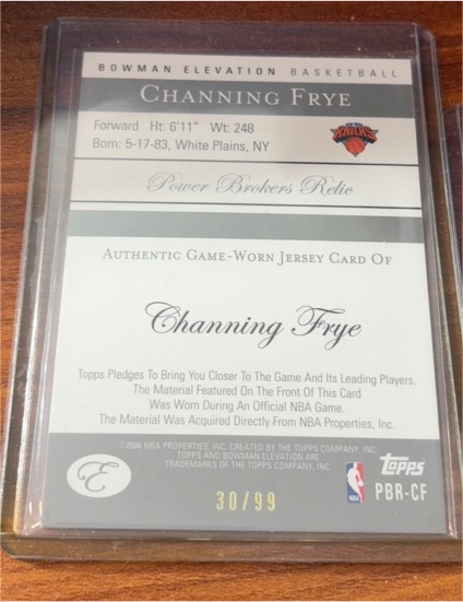 2006 Bowman Elevation Basketball PBR-CF Channing Frye — front