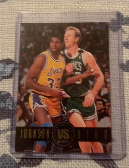 1994 SkyBox Showdown Series #SS12 Magic Johnson vs Larry Bird — front