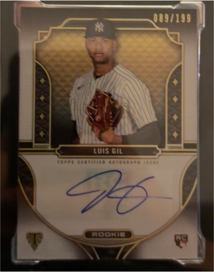 2022 Topps Triple Threads #RA-RD Luis Gil Rookie Autographs — front