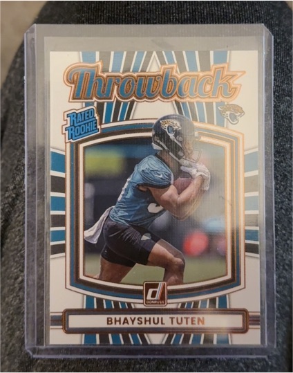 2025 Panini Donruss #38 Bhayshul Tuten Throwback Rated Rookie — front