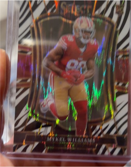 2025 Panini Select #116 Mykel Williams Premier Level Zebra Shock Prizm Rookie Card — front