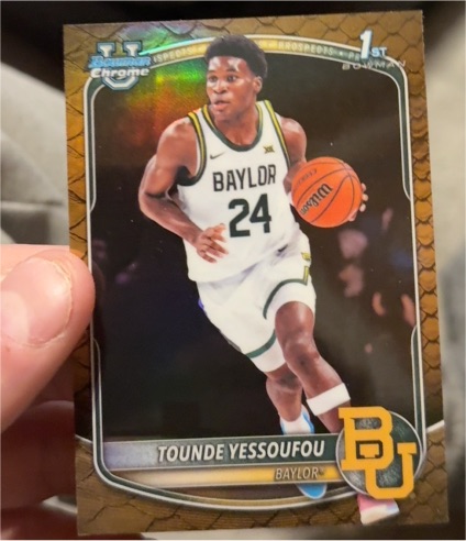 2025-26 Bowman Chrome #BCP-11 Tounde Yessoufou Baylor — front
